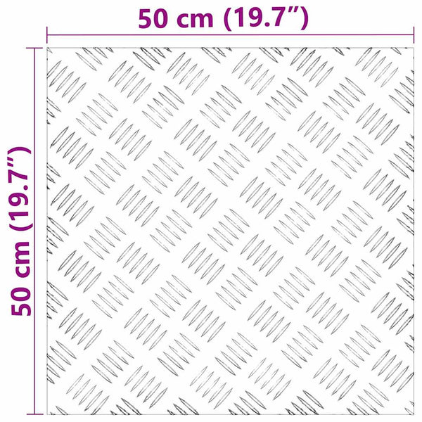 Quadratische Treppenstufen Silber 50x50cm, 4er Set