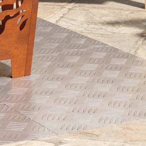 Treppenstufen Rechtwinklig Silber 60x50cm, 4er Set