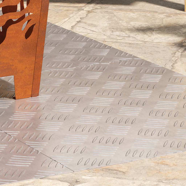 Treppenstufen Rechtwinklig Silber 60x50cm, 4er Set