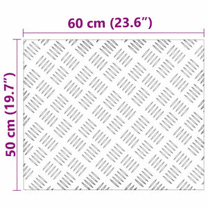 Treppenstufen Rechtwinklig Silber 60x50cm, 4er Set