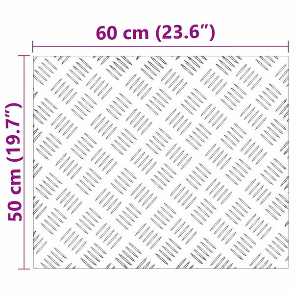 Treppenstufen Rechtwinklig Silber 60x50cm, 4er Set