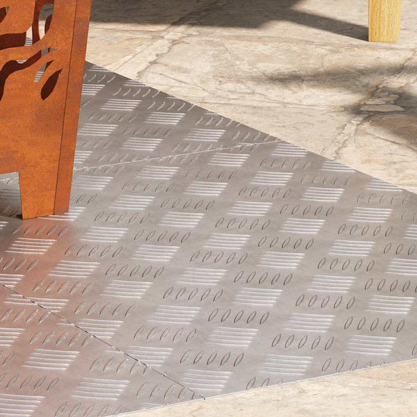 Treppenstufen Rechtwinklig Silber 70x50cm 4er-Set