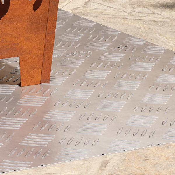 Aluminium Treppenstufen Silber 90x50cm 2er Set