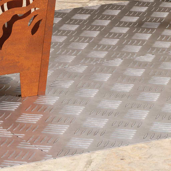 Aluminium Treppenstufen Silber 100x50cm 4er-Set