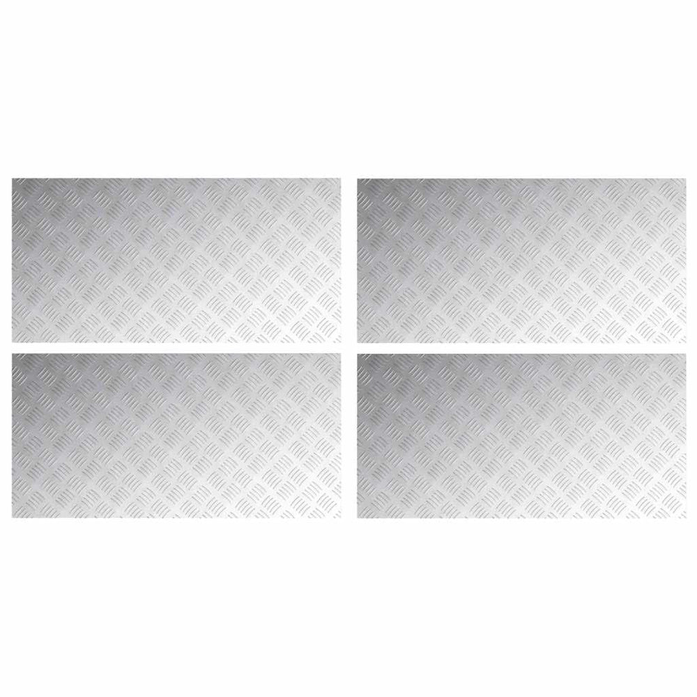Aluminium Treppenstufen Silber 100x50cm 4er-Set