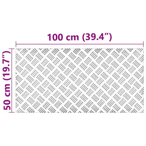 Aluminium Treppenstufen Silber 100x50cm 4er-Set