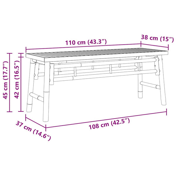 Bambusbank Braun 110 cm