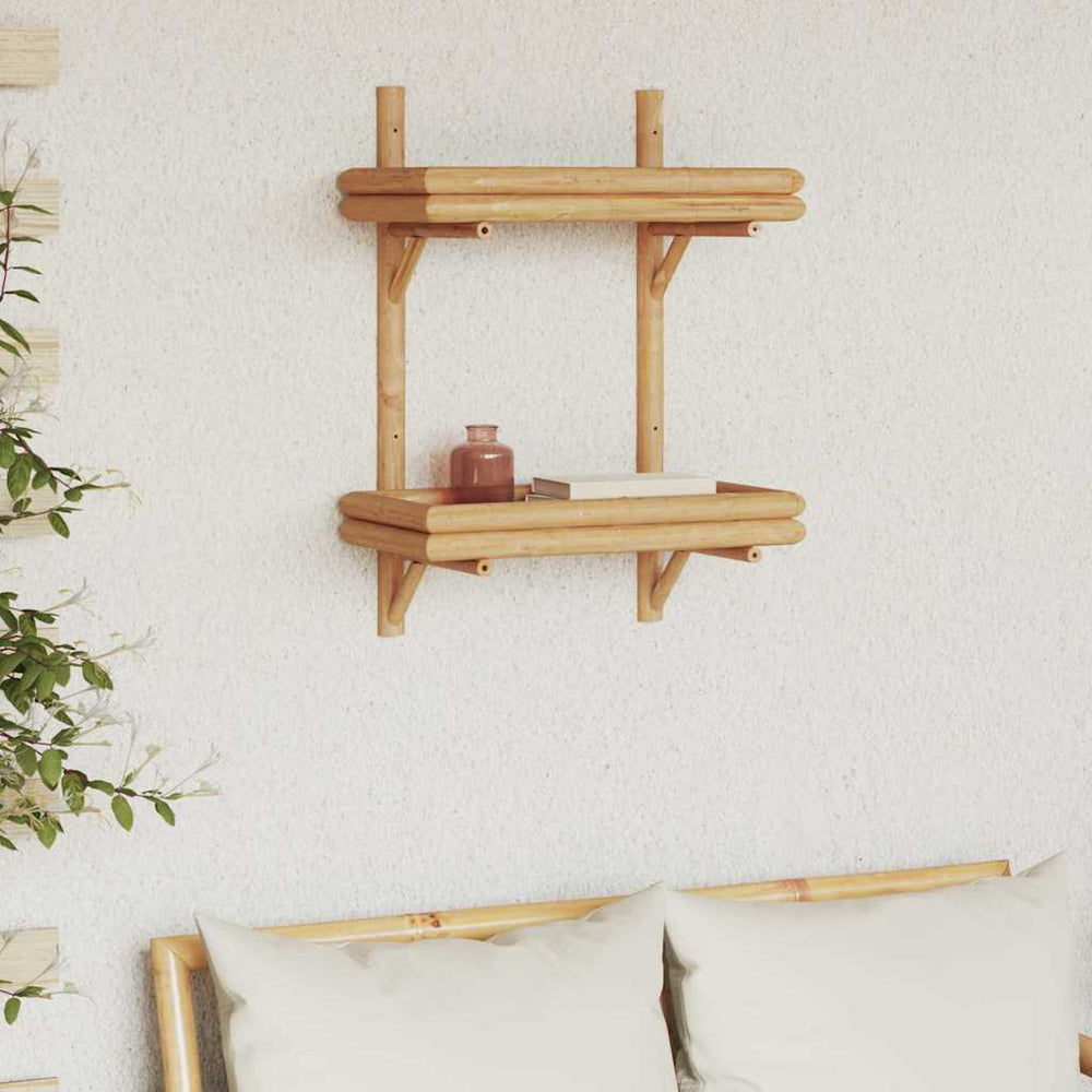 vidaXL Étagère murale en bambou marron 39 x 26 x 60 cm