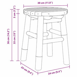 Bambus Hocker Natur 30x30x36 cm