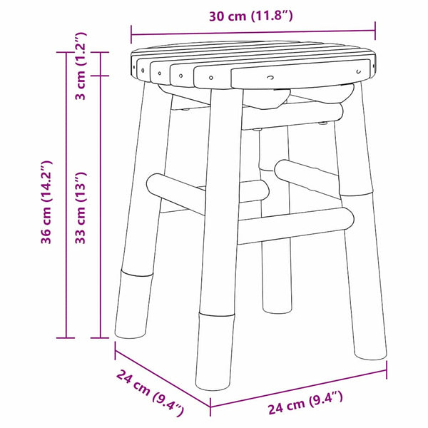 Bambus Hocker Natur 30x30x36 cm