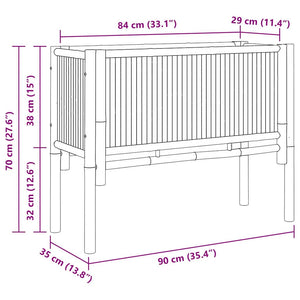 Hochbeet Braun Bambus 90x35x70cm
