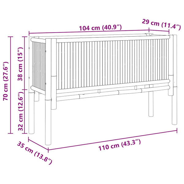 Hochbeet Braun Bambus 110 cm