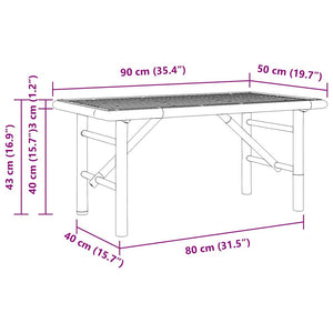 Couchtisch Braun Bambus 90x50 cm