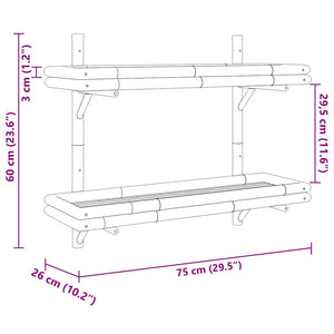 Wandregal Braun Bambus 75x60 cm