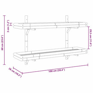 Wandregal Braun Bambus 100cm