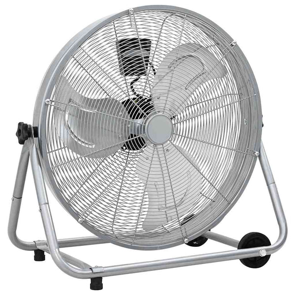 Trommelventilator mit Rad, Silber, 73x42x70 cm
