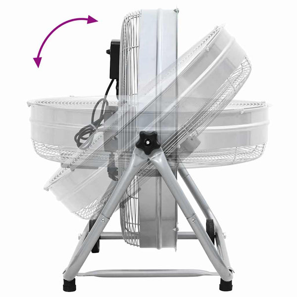 Trommelventilator mit Rad, Silber, 73x42x70 cm