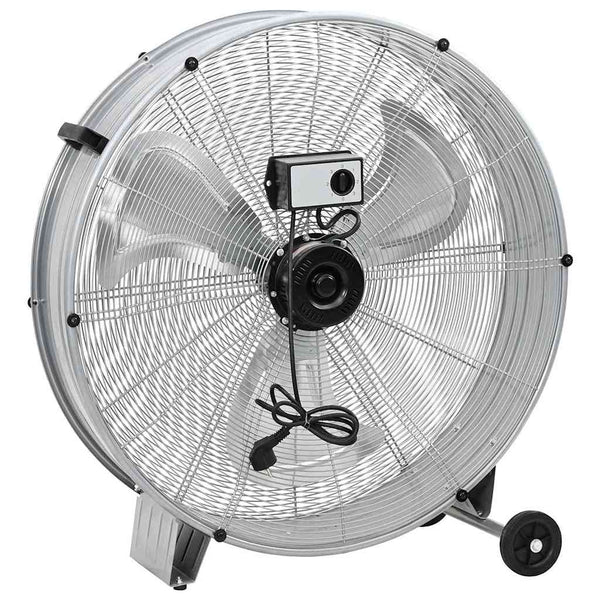 Trommelventilator mit Rädern, Silber, 79x37x82 cm