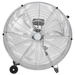 Trommelventilator mit Rädern, Silber, 79x37x82 cm