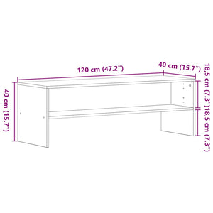 TV-Schrank Schwarz Eichen-Optik 120 cm