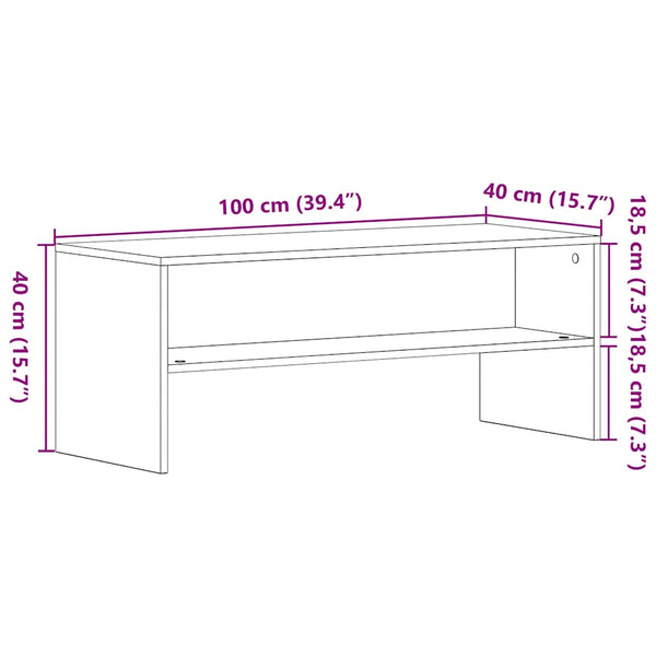 TV-Schrank Schwarz Eichen-Optik 100 cm