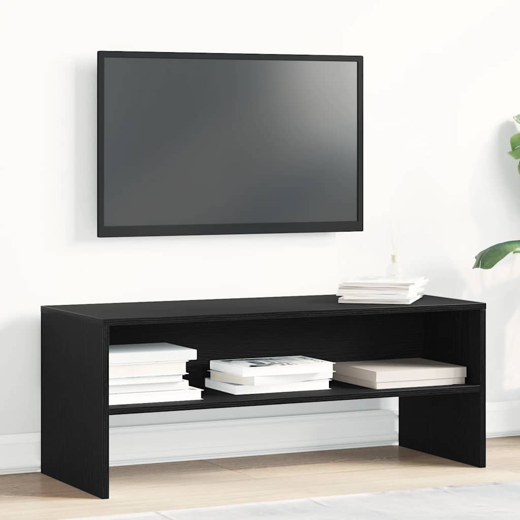 TV-Schrank Schwarz Eichen-Optik 100 cm