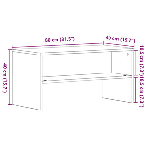 TV-Schrank Schwarz Eiche-Optik 80 cm