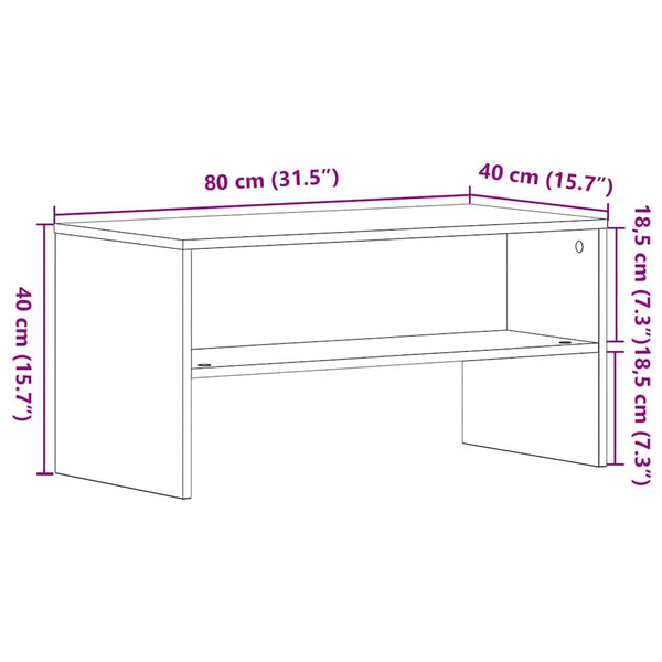 TV-Schrank Schwarz Eiche-Optik 80 cm