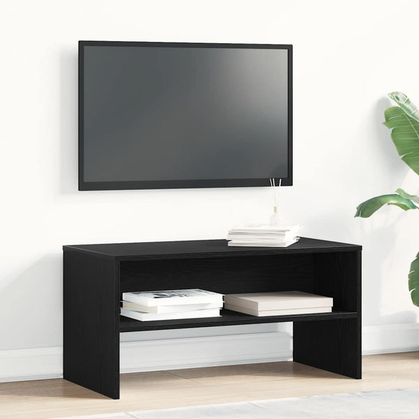 TV-Schrank Schwarz Eiche-Optik 80 cm