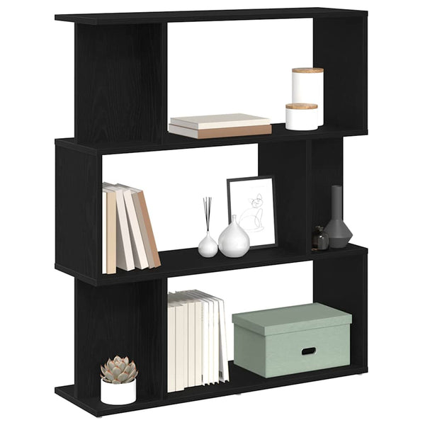Bücherregal Schwarz Eichen-Optik 80x96 cm