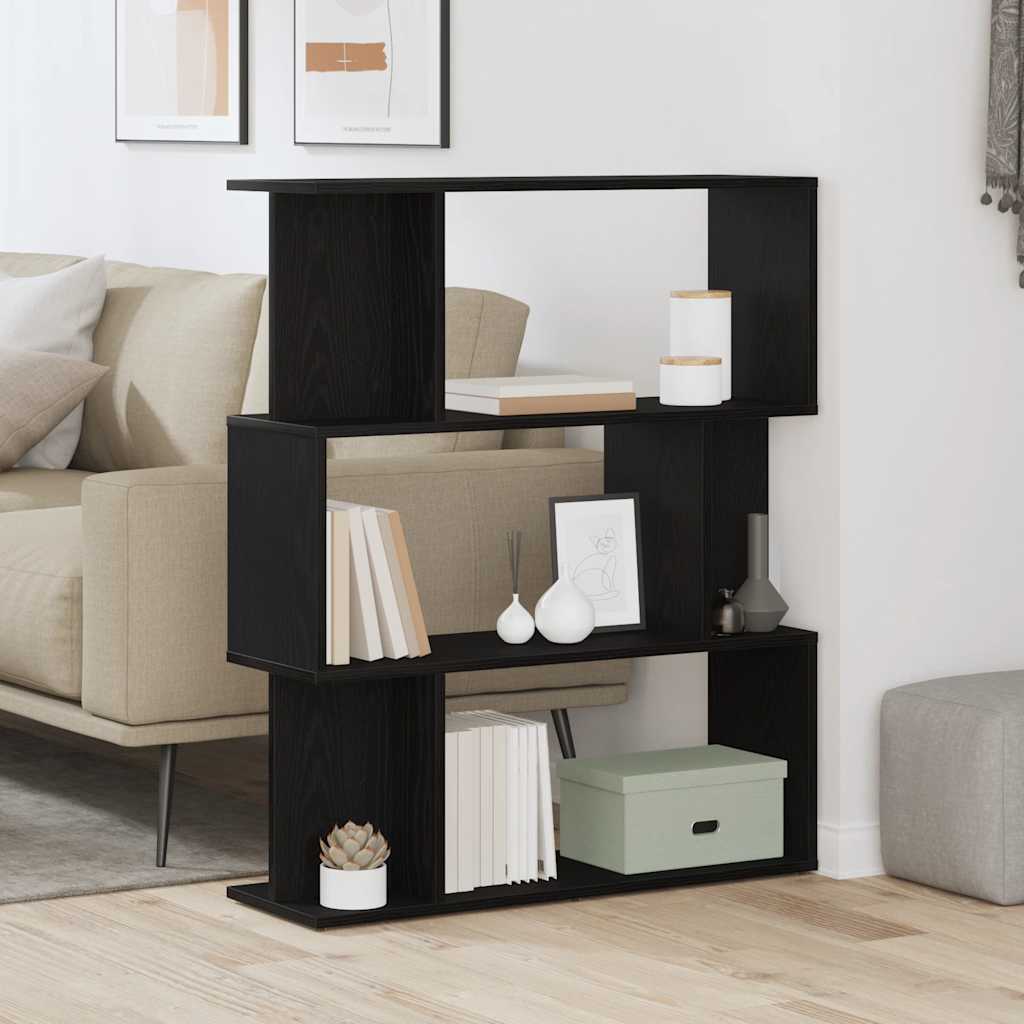 Bücherregal Schwarz Eichen-Optik 80x96 cm