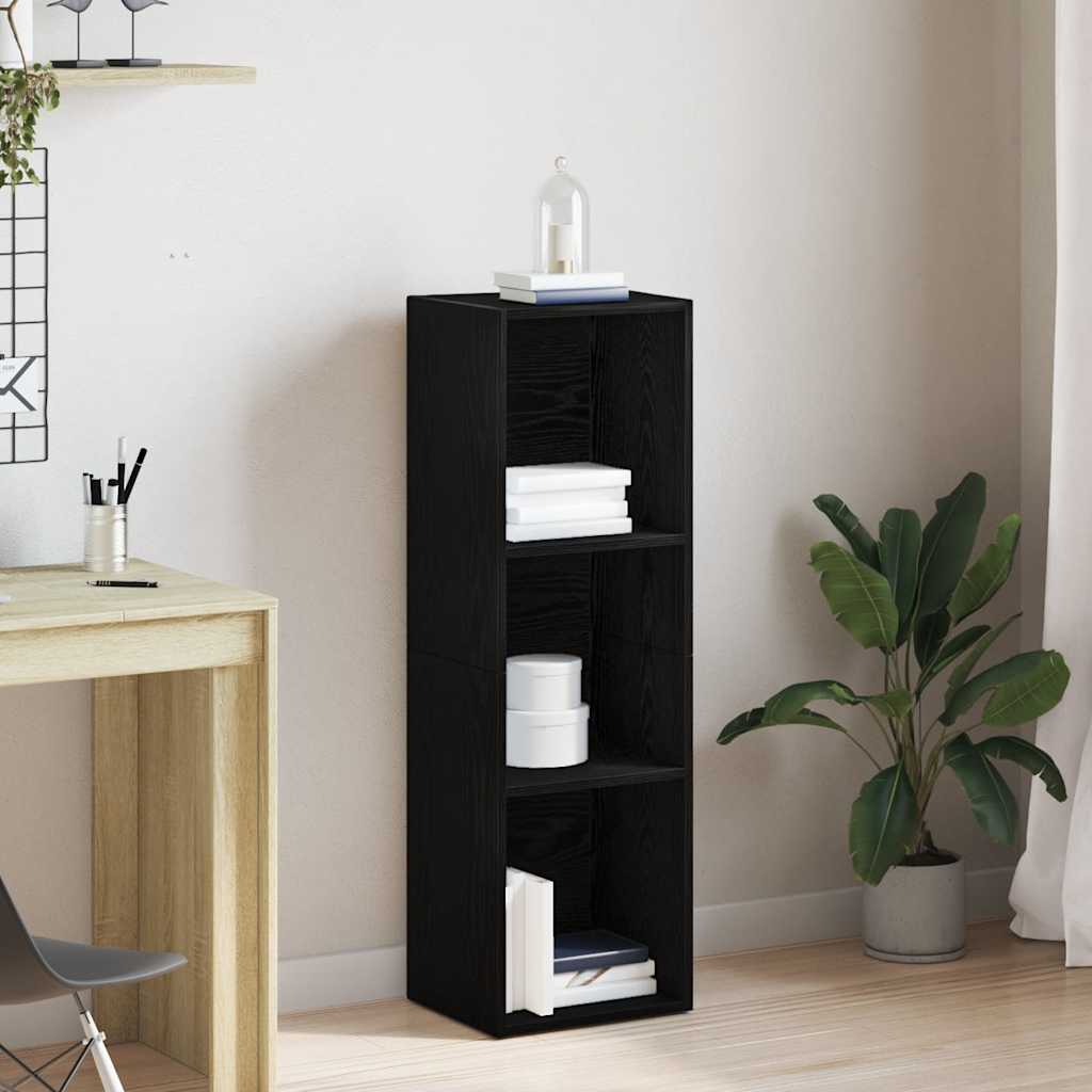 Bücherregal Schwarz Eiche 36x30x114 cm