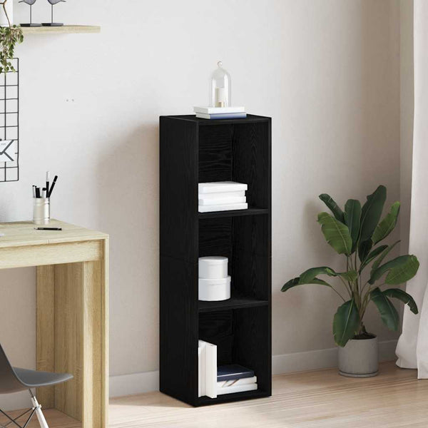 Bücherregal Schwarz Eiche 36x30x114 cm