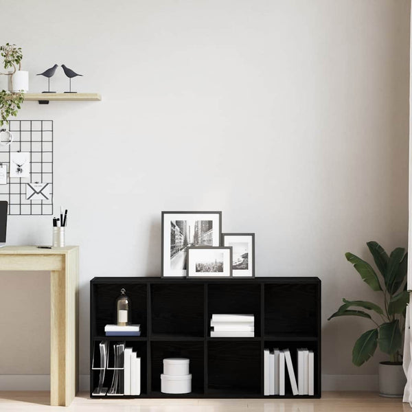 Bücherregal Schwarz Eichen-Optik 66x30x130 cm