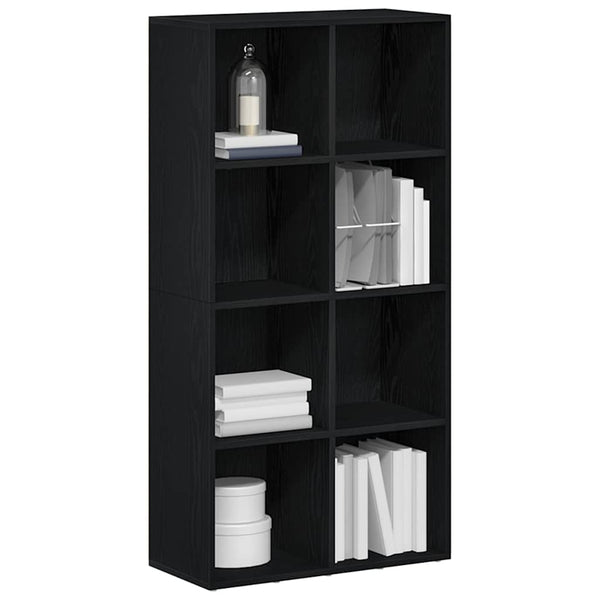 Bücherregal Schwarz Eichen-Optik 66x30x130 cm