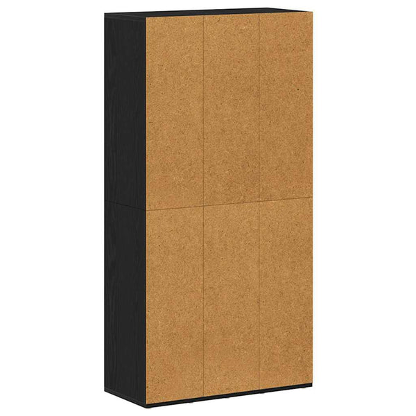 Bücherregal Schwarz Eichen-Optik 66x30x130 cm