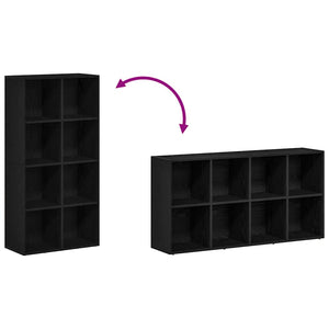 Bücherregal Schwarz Eichen-Optik 66x30x130 cm