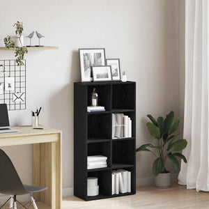 Bücherregal Schwarz Eichen-Optik 66x30x130 cm