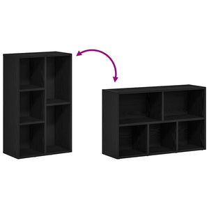 Bücherregal Schwarz Eichenoptik 50x80 cm