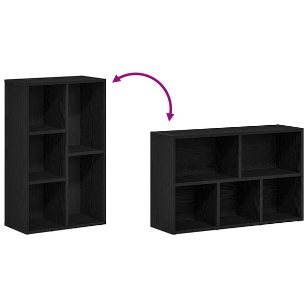 Bücherregal Schwarz Eichenoptik 50x80 cm