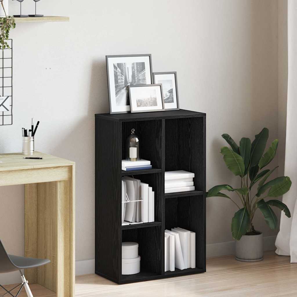 Bücherregal Schwarz Eichenoptik 50x80 cm