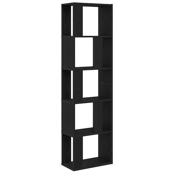 Schwarz Eiche Bücherregal Raumteiler 45x24x159 cm