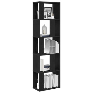 Schwarz Eiche Bücherregal Raumteiler 45x24x159 cm