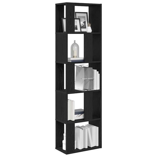 Schwarz Eiche Bücherregal Raumteiler 45x24x159 cm