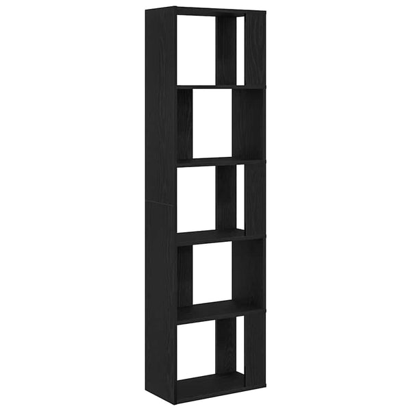 Schwarz Eiche Bücherregal Raumteiler 45x24x159 cm