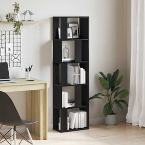Schwarz Eiche Bücherregal Raumteiler 45x24x159 cm