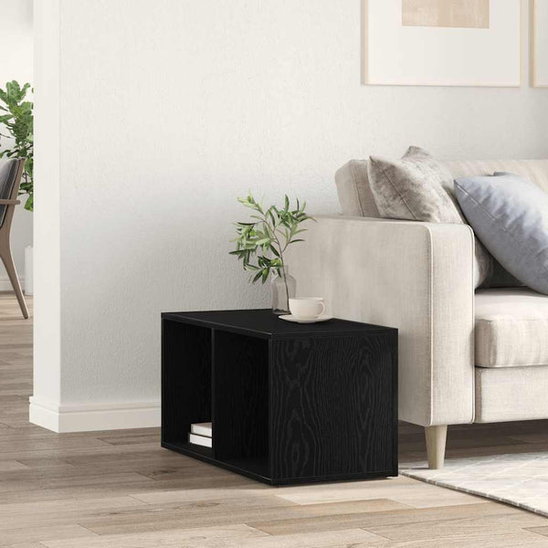 LP-Aufbewahrungsbox Schwarz Eichenoptik