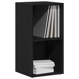 LP-Aufbewahrungsbox Schwarz Eichenoptik