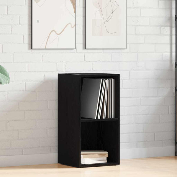 LP-Aufbewahrungsbox Schwarz Eichenoptik