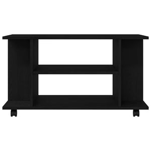 TV-Schrank Schwarz Eichen-Optik Rollen 80x40x45 cm